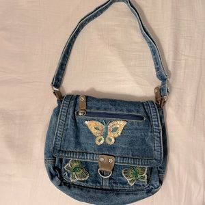 Y2K butterfly denim bag